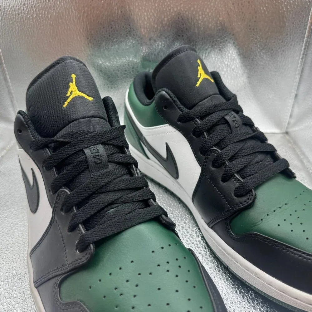 Size 11.5 Jordan 1‎ Low Mens Green Toe Low Top Lace-Up Sneakers 553558-371